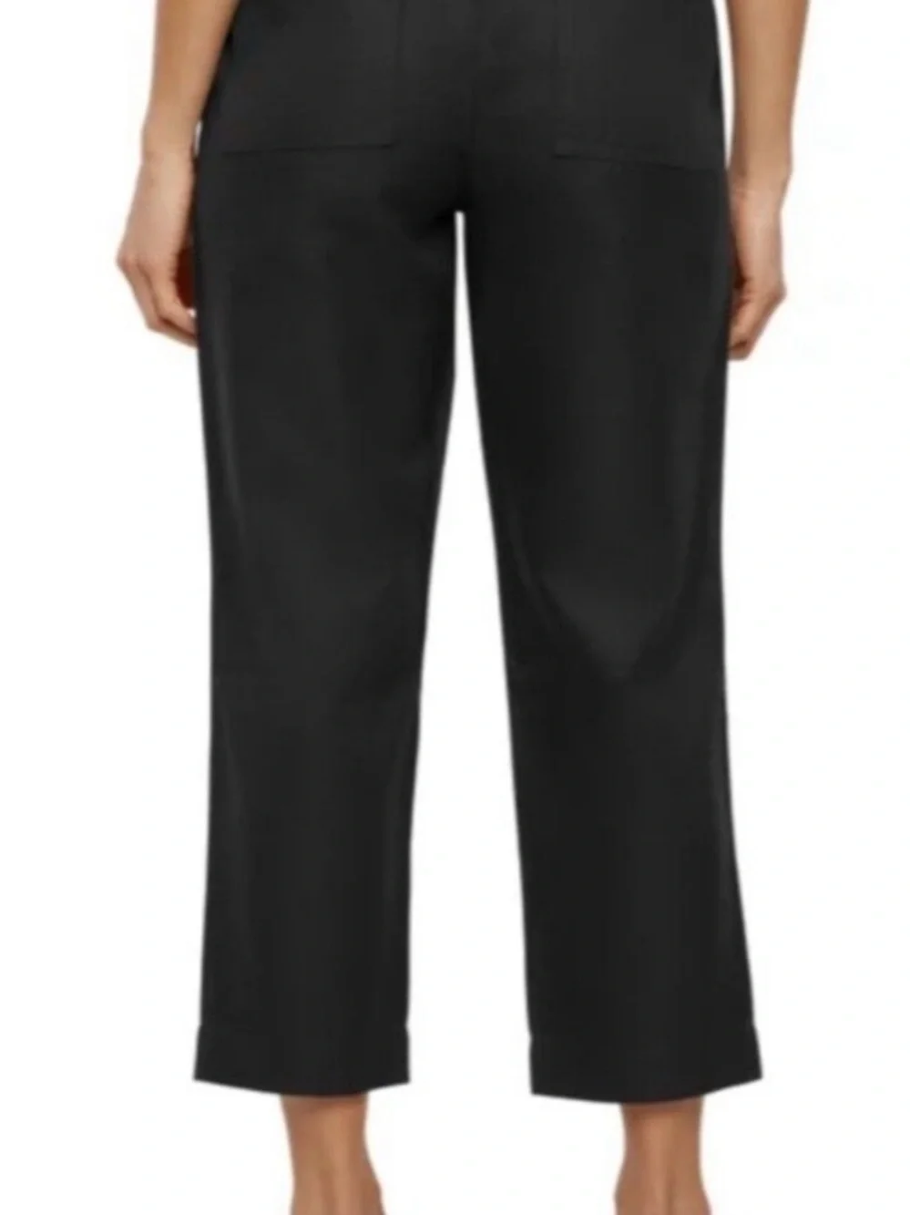 NWT Banana Republic Womens Black Tapered Crop Elastic-Waist Pants